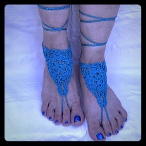 Crochet barefoot sandals 100  % cotton